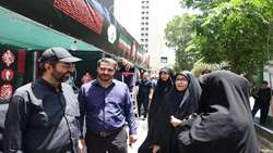 برپایی مواکب فرهنگی، هنری و خدماتی بنیاد شهید شهرستان‌های استان تهران در مسیر مراسم تشییع قائد شهید